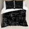 ABAKUHAUS Physik Bettbezug Set für Einzelbetten, Mechanische Formel skizziertes, Milbensicher Allergiker geeignet mit Kissenbezug, 155 cm x 200 cm - 80 x 80 cm, Charcoal Grau Weiß