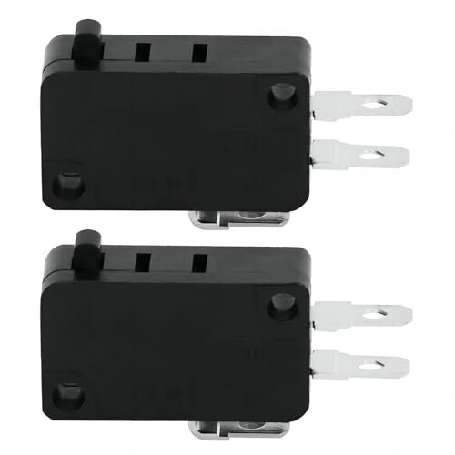 nobrands Microwave Oven Door Switch 5E4 Times KW3AT-16, Black, Normally Close, Automatic Operation, Pack of 2