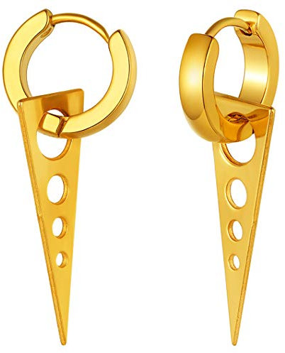Richsteel Vergoldet Punk Ohrstecker Set Dreieck Ohrstecker Set Triangel Ohrstecker Set für Damen Männer Herren