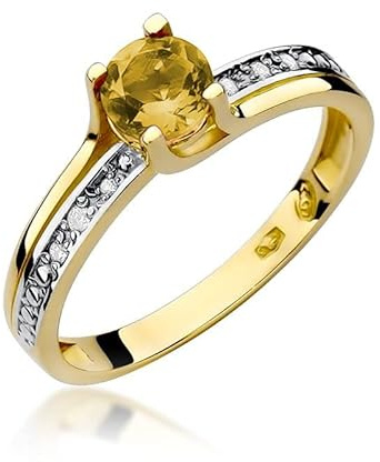 Damen Ring 585 14k Gold echt Edelstein Diamanten Brillanten