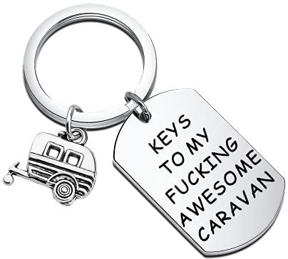 KUIYAI Caravan Schlüsselanhänger Wohnwagen Geschenk Wohnwagen Liebhaber Geschenk Camping Geschenk Caravan Club Geschenk, Key to Caravan UK, 4.0*2.5