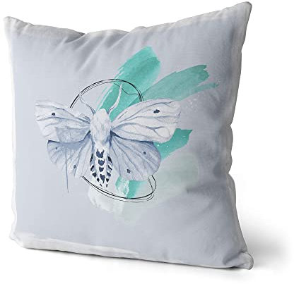 Dekokissen Kissen Eauzone Aquarell Motiv Motte Pastelltöne Kuschelig Kunstvoll Weich