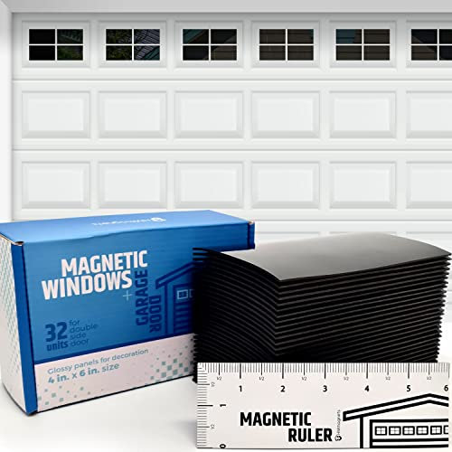Ventanas magnéticas fuertes y brillantes para puerta de garaje, parecen paneles de ventana reales/paneles sintéticos, kit de accesorios decorativos, fácil de alinear y nunca se caerá (imanes