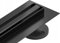 Hanse Duschrinne SLIM Schwarz Bodenablauf, extraflaches Bodenablauf-Set, Siphon um 260 Grad gedreht mit Geruchssperre, Slim-Version für dünne Ausläufe, Größen 60-120 cm