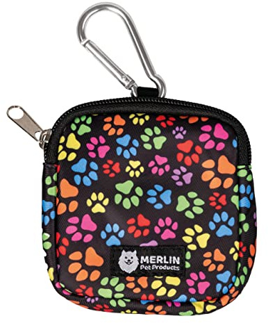 Small Dog Treat Bag, Dog Treat Training Pouch Bag, Pocket Size Travel Dog Walking Bag, Dog Walk Treats Pouch, Dog Treat Pouch, Pet Bag For Lead Treats, Pet Treat Pouch For Training (Pawprint)