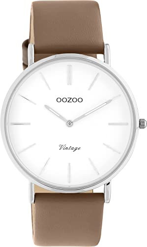 Oozoo Vintage Damen Uhr - Armbanduhr Damen mit 20mm Lederarmband - Analog Damenuhr in rund C20252