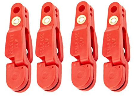 VOANZO 4PCS Heavy Tension Snap Release Clips für Kites Planer Board Downrigger Trolling Fishing (rot)