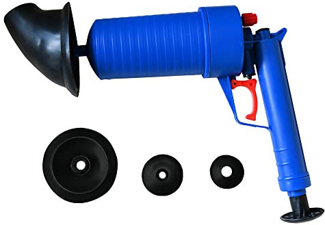 Air High Pressure Drain Pump Pipe Dredge Tools Drain Blaster Sewer Drain Unblocker for Toilet Clogged Dredger Tool for Kitchen, Bathroom, Sink, Bathtubs, Floor Drain with 4 Sucker