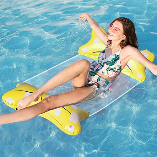 Flottant Hamac Gonflable, Bouee Piscine, Hamac Piscine pour Adulte, 4 in 1 Matelas Filet Piscine Gonflable, Matelas Piscine, Hamac Gonflable Piscine Piscine Chaise Longue, Matelas Gonflable Piscine-B