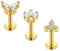 LAURITAMI 3stk Helix Piercings Gold Chirurgenstahl 1.2mm 6mm Tragus Ohrring Piercing Stecker Ohr Knorpel Kristall Diamant