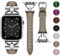 wutwuk Compatible avec Bracelet Apple Watch 42mm(S11/10)/41mm/40mm/38mm Femme Boucle Métal en Forme de D Cuir Véritable Bracelet Remplacement pour iwatch SE 3/2/1 Séries 11/10/9/8/7/6/5/4/3/2/1-Kaki