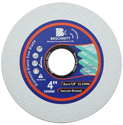 Glas Schneiden Trennscheibe, BRSCHNITT Professional Diamantscheibe 100mm, Diamanttrennscheibe Glasschneider für Flaschen, Porzellan, Jade
