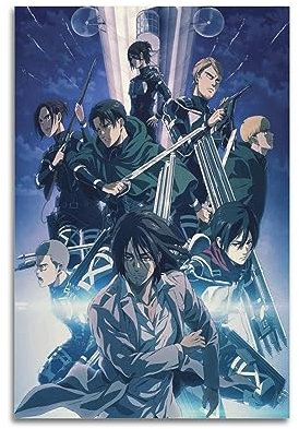 VZRSQZK Anime Attack on Titan Poster, dekoratives Gemälde, Leinwand-Wandposter und Kunstdruck, modernes Familienschlafzimmer-Dekor-Poster, 20 x 30 cm