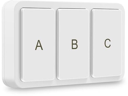 Jectse Wireless Smart Scene Switch Button, 9-Way Zigbee 3-Way Smart Light Switch, Battery Powered, White