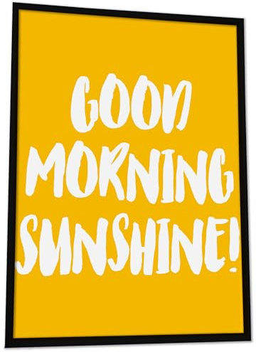 JUHMI Poster Vintage Good Morning Sunshine Gelb - Aesthetic Room Decor/Zimmer Deko Aesthetic - Wanddeko Wohnzimmer Schlafzimmer Küche Badezimmer - A4 (21x29,7cm) Ohne Rahmen