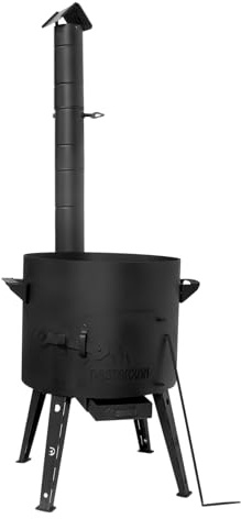 Utschak Feuerofen Ø40 Uchag 2mm Stahl Schornstein für Kazan 12L Abzugsrohr Utschag Campingofen Kessel Feuerstelle Feldküche Außenküche Eintopfofen Gulaschkanone Учаг Outdoor Feuerschale Usbekisch