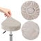 DecorDwell 2 Stück Runder Hockerbezug,Runder Drehstuhlhockerbezug Runder Stuhlbezug Hockerbezug Rund Runder Stoff Esszimmerstühle-Waschbarer-Barhockerbezug-(32-38CM)-Elastischer Stuhlbezug (Beige)