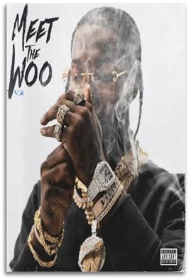 Azizat Pop Smoke Meet The Woo 2 Filmposter Wandkunst Dekor Druck Bild Gemälde für Wohnzimmer Schlafzimmer Dekoration 30 x 45 cm ungerahmt