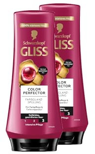 Gliss Spülung Colour Perfector (2x 200 ml), Conditioner mit Hyaluron-Komplex & Cranberry-Extrakt für gesträhntes & gefärbtes Haar bietet Farbschutz und strahlenden Farbglanz