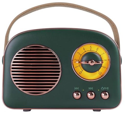 Portable Retro Bluetooth Speaker,Vintage Gifts for Men and Women,Room Decor,Small FM Radio Wireless Bluetooth Speaker,Cute Style for Office Home Kitchen Desk,Support USB/TF Card/AUX (Dark Green)