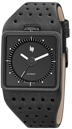 Lip Big TV Titan Montre Homme Automatique Cuir Noir 671659