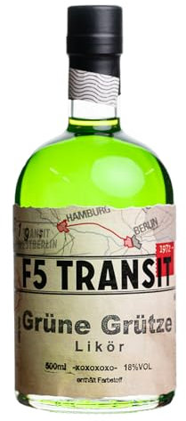 Grüne Grütze Likör 0.5l (18% Vol) No. 5519 - F5 Transit - Fruchtlikör aus Waldmeister, grünen Früchten und Vanille