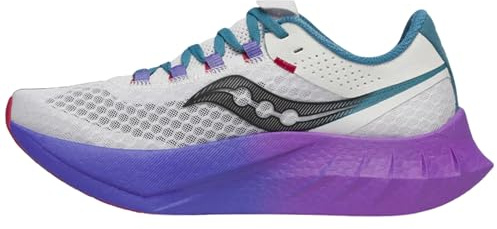 Saucony Endorphin Pro 4 Damen-Sneaker, Weiß/Schatten, 9.5