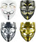 Maxee 4 Stück Halloween Gesicht Maske - Anonyme V Für Vendetta Guy Masken für Kostüm Cosplay Party Erwachsene