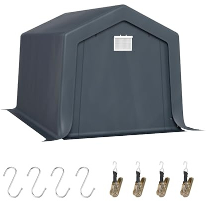 GREEN PARTY 8x12 ft Storage Shelter Shed Portable Outdoor Carport Garage