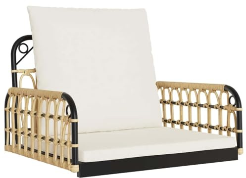 vidaXL Hängestuhl mit Kissen 63x58x39 cm Poly Rattan und Stahl