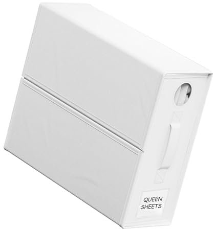 Organiser for Laundry Cupboard, Laundry Cabinet Storage - Foldable, Dustproof Linen Storage Box with Window, Space Saving Bedroom Bedding Holder for Bedding, Duvet Covers, D