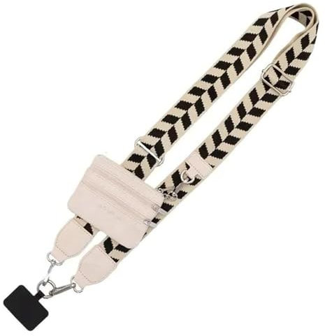 Arrovarp 15x13x2cm Multifunktionaler Handygurt Zum Umhängen, Nylon Band Für Handy Zum Umhängen, Handykette Mit Tasche, Verstellbarer Handy Band Zum Umhängen, Handy Schnur Mit Reißverschluss