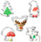 PTaizjjz Juego de cortadores de galletas de Navidad, 5 piezas, árbol de Navidad, gnomo, reno, hongos, cortadores de galletas para fondant