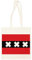 Flag Of Amsterdam, Black Background Unisex Beige Totebag Wiederverwendbare Tasche