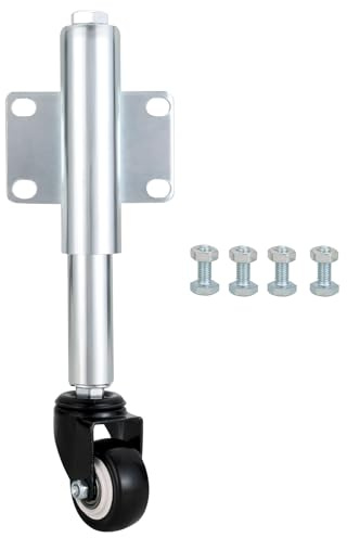 DASBET Federbelastete Torräder, 5,1 cm, robuste Lenkrolle, 50 cm, einziehbare Rollen für Hofzaun, Gartentor (4 Löcher) (1)