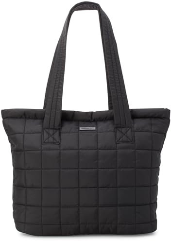 Reebok Damen-Puffer-Tragetasche, leicht, gesteppt, Schwarze gesteppte Fensterscheibe, Einheitsgröße 38.1 cm x 50.8 cm x 17.8 cm