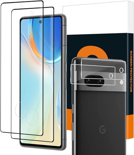 Carantee 2+2 Stück Schutzfolie für Panzerglas für Google Pixel 7 Pro 5G mit Kameraschutz, 3D Bruchsicher Google Pixel 7 Pro Panzer Schutz Glas, Hochempfindliche Google Pixel 7 Pro Displayschutzfolie