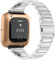 Edelstahl Armbänder für Fitbit Versa 2/Versa SE/Versa Lite/Versa Armband, mit Verstellbares Metall Faltschließe für Herren Damen Klassisch Metall Ersatzarmband mit Fitbit Versa 2 Uhrenarmband (F,22mm)