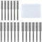 LEONTOOL 18 Pcs High Hardness Diamond Chainsaw Sharpener Bit 1/8 Shank Titanium Plated Burr Stone File 4/4.8/5mm Burr Grinding Stone File for Chain Saw Wood Jewelry Stone(5/32,3/16,7/32,Silver)