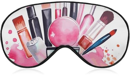 Schlafmaske, weich, bequem, Augenmaske mit verstellbarem Riemen, Augenabdeckung, Aquarell-Kosmetik, Augenschatten für Männer und Frauen, Arbeit, Reisen