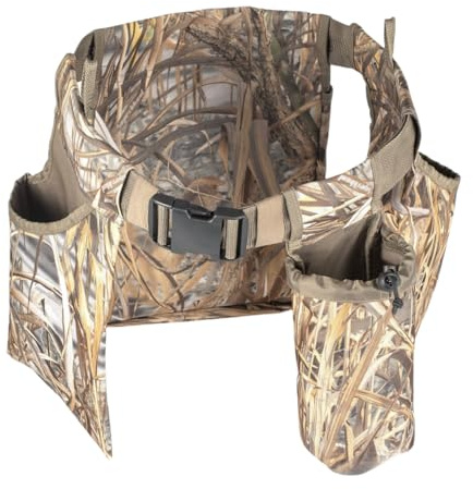 Ceinture de Chasse à Colombe réglable avec Sac de Jeu, Sac de Coquille et Porte-Bouteille pour Le tir et la pêche
