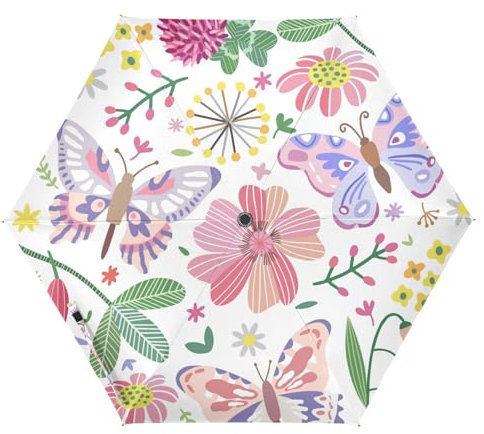 famyily Summer Meadow - Sombrilla grande UV50+ para lluvia fuerte, viento, viento y lluvia, resistente, apertura automática, sombrillas de lluvia