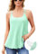 Charmo Tank Top Damen Spaghetti Tops Basic Top Sommer ärmellose Bluse BH Hemd Oberteile Tanktops Frauen Locker Grün