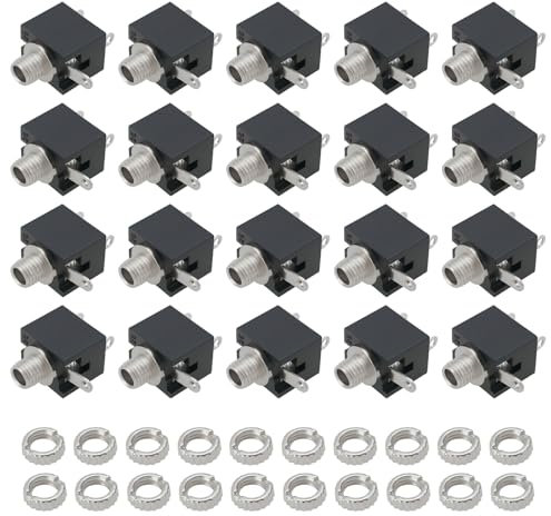 The Lord of the Tools Lot de 20 prises jack miniatures 3 bornes CC 2,5 mm pour lecteurs MP3, MP4, lecteurs CD