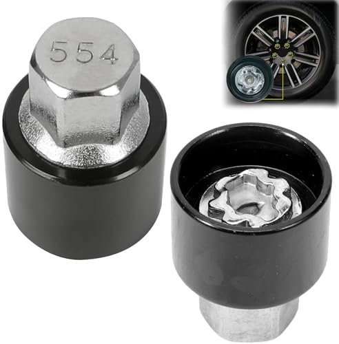 Raheem 554 - Candado de llanta, adaptador de llave, extractor, herramienta de desmontaje, tornillos de rueda, tuerca antirrobo, para Leon 5F, Alhambra, Ibiza, Ateca, Arona, Altea, XL, Toledo Exeo