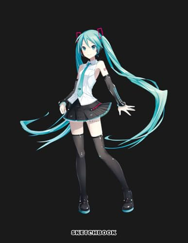 Hattsune Miiku Sketchbook: 120 pages, 8.5x11 Blank Pages, For Kids, Boys, Girls, Teens, Adults - Simple Note Pad for Drawing, Writing, Painting, Sketching or Doodling