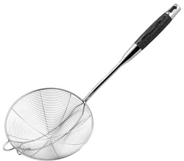 Essential Kitchens - Cuchara ranurada con mango largo y agujero para colgar para almacenamiento