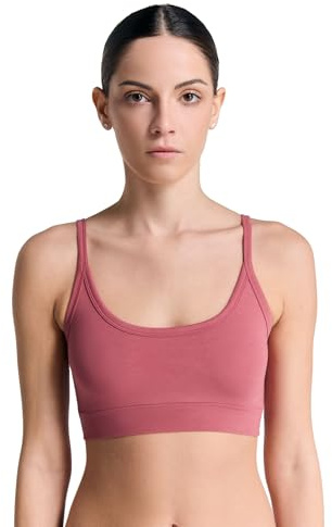 ALBERO NATUR Damen Bustier Bio-Baumwolle Sport BH Unterhemd Yoga Pilates (DE/NL/SE/PL, Alphanumerisch, M, Regular, Regular, Verblühte Rosa)