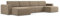 makamii Kalea Ecksofa U-Form 5-Sitzer in Beige - Stilvolle Wohnlandschaft aus Samt, modulare Eckcouch ohne Schlaffunktion, Oeko-Tex Zertifiziert 404x167x80 cm, bis 550 kg belastbar