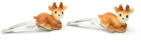 Miniblings Niedliches REH Haarspangen Haarklammer Bambi Wald Tier Rehbock - Handmade Modeschmuck | Haarschmuck Haarclips Haarklammern